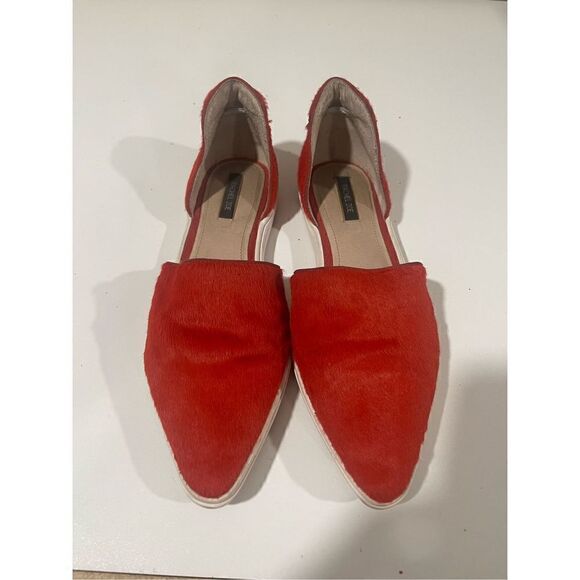 Rachel Zoe Red Pony Stule Calfskin Flat Shoes